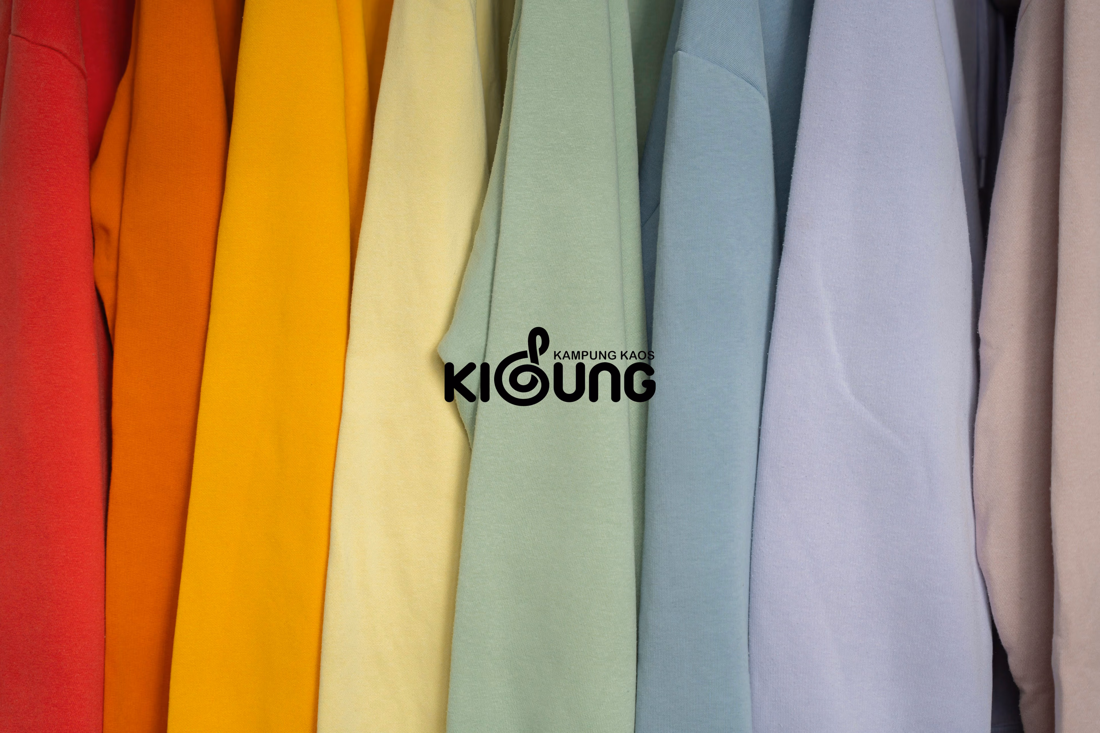 Assortment of colorful t-shirts